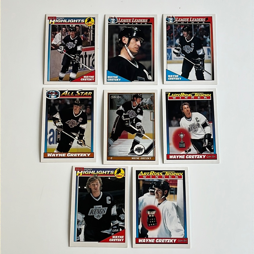 8 CARD LOT WAYNE GRETZKY 1991 O-Pee-Chee Los Angeles Kings Vintage HOF Great One